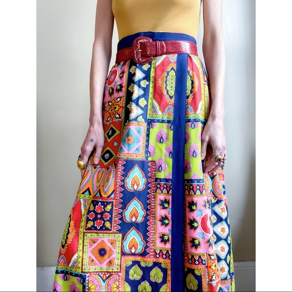 1960s Carrie couture quilted patchwork skirt - Picture 6 of 13